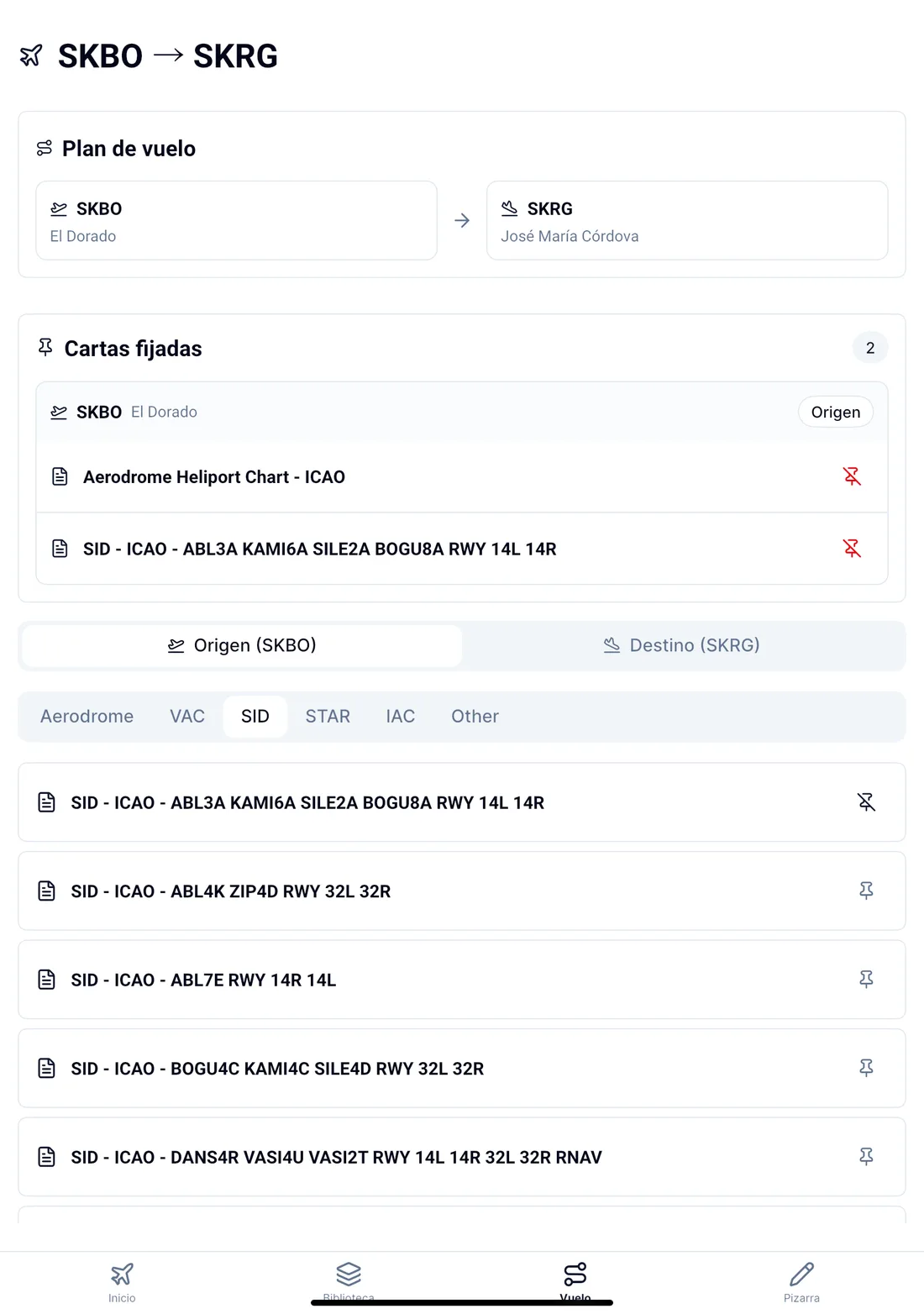 Captura de la app Aerocartas: Quick Flight